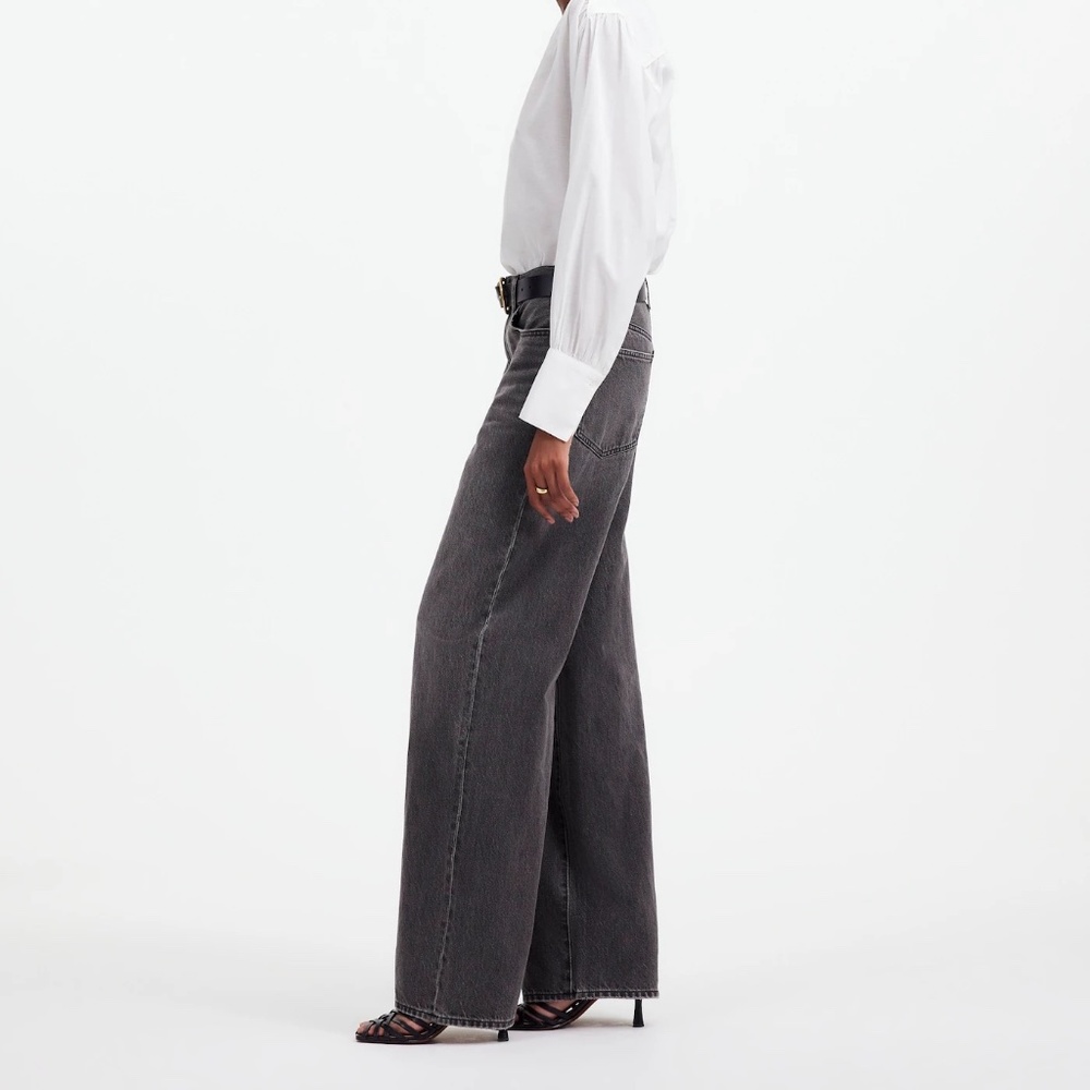MADEWELL Petite Superwide Leg Jeans In Kingswood Wash - Picture 9 of 10